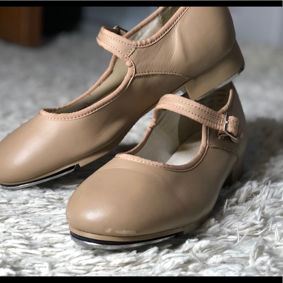 Capezio Shoes - Capezio Tele Tone Tap Nude Mary Jane Flats